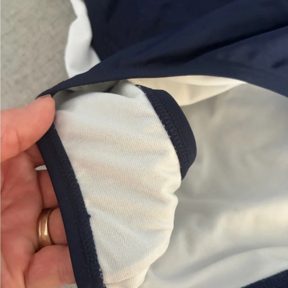 Kona Sol Navy and White Striped Swimsuit